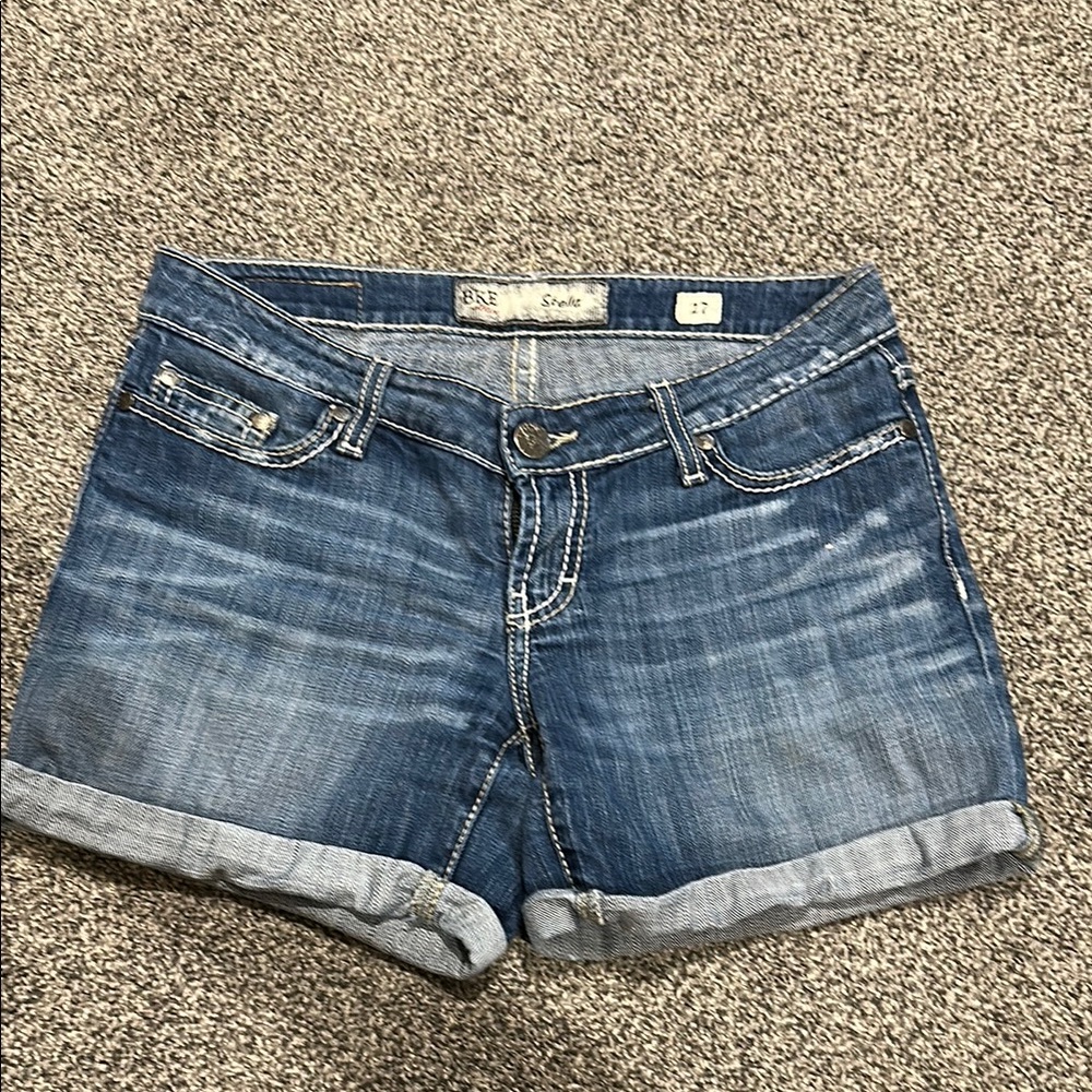BKE STELLA Women's Denim Rolled Hem Shorts - Blue